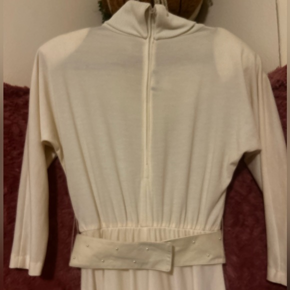 Rare Vintage Pearl Embellished 1980’s Formal Dress 8 with belt 80s Toni Todd - Picture 5 of 6